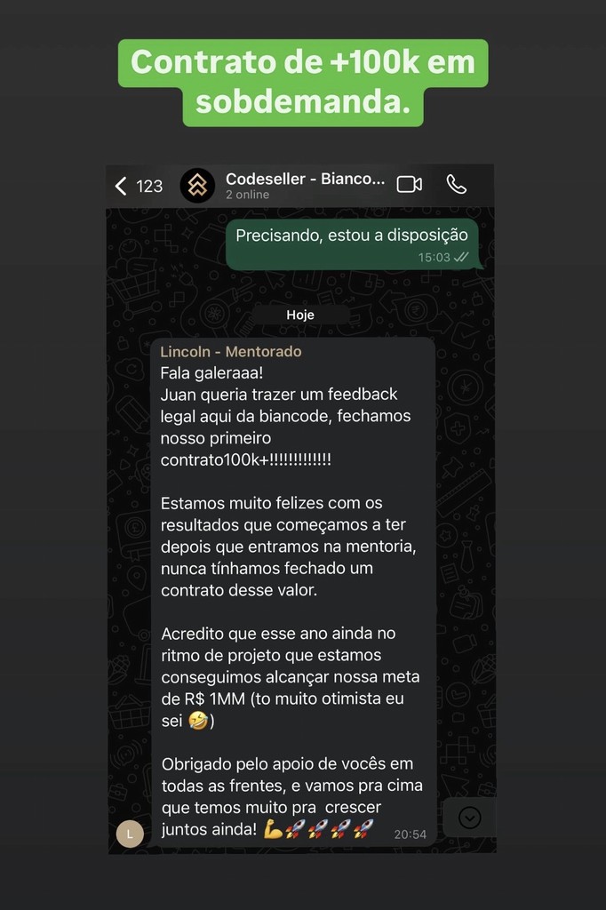 Print de resultado de cliente CodeSeller