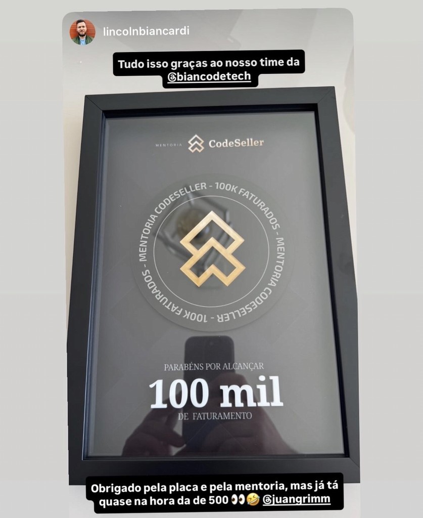 Print de resultado de cliente CodeSeller